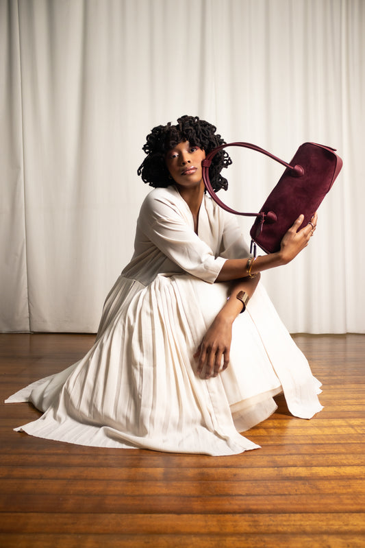 RIZA BAG - BURGUNDY SUEDE